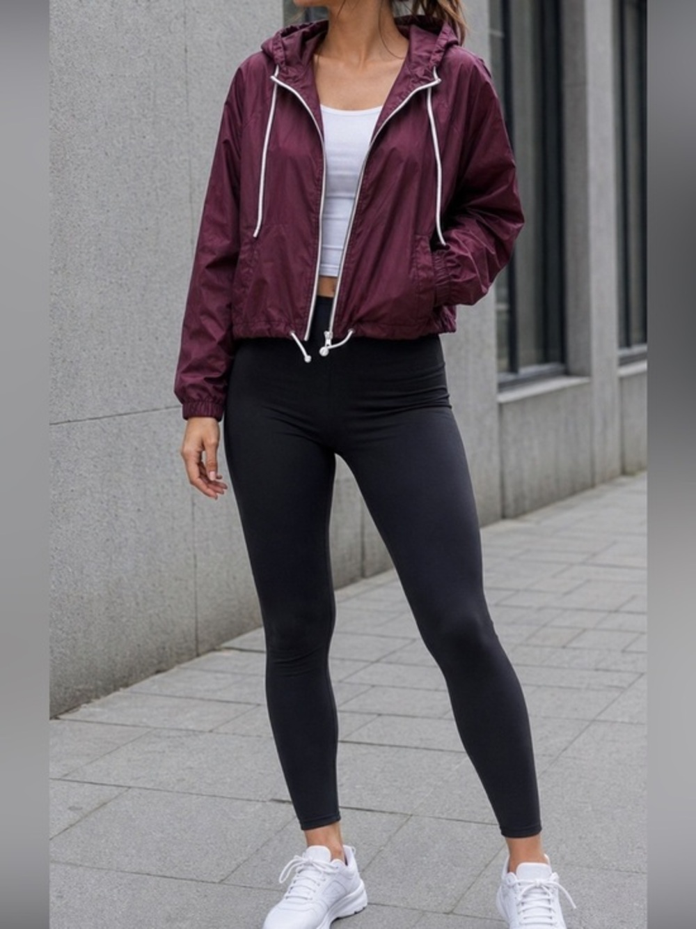 ZINE Maroon Lightweight Jacket With Front Pockets Size Large